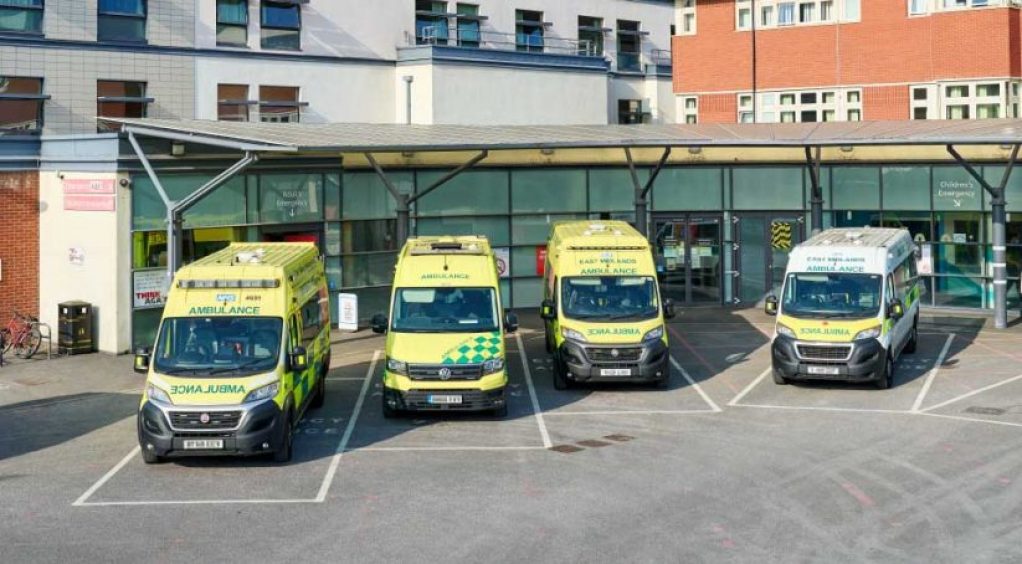 Parked ambulances