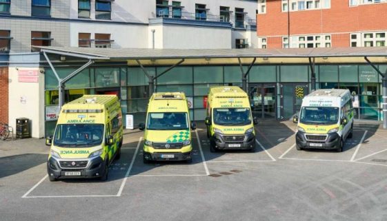 Parked ambulances