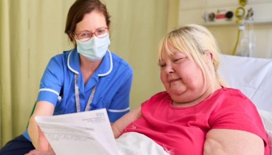 Female patient at Royal Derby Hospital