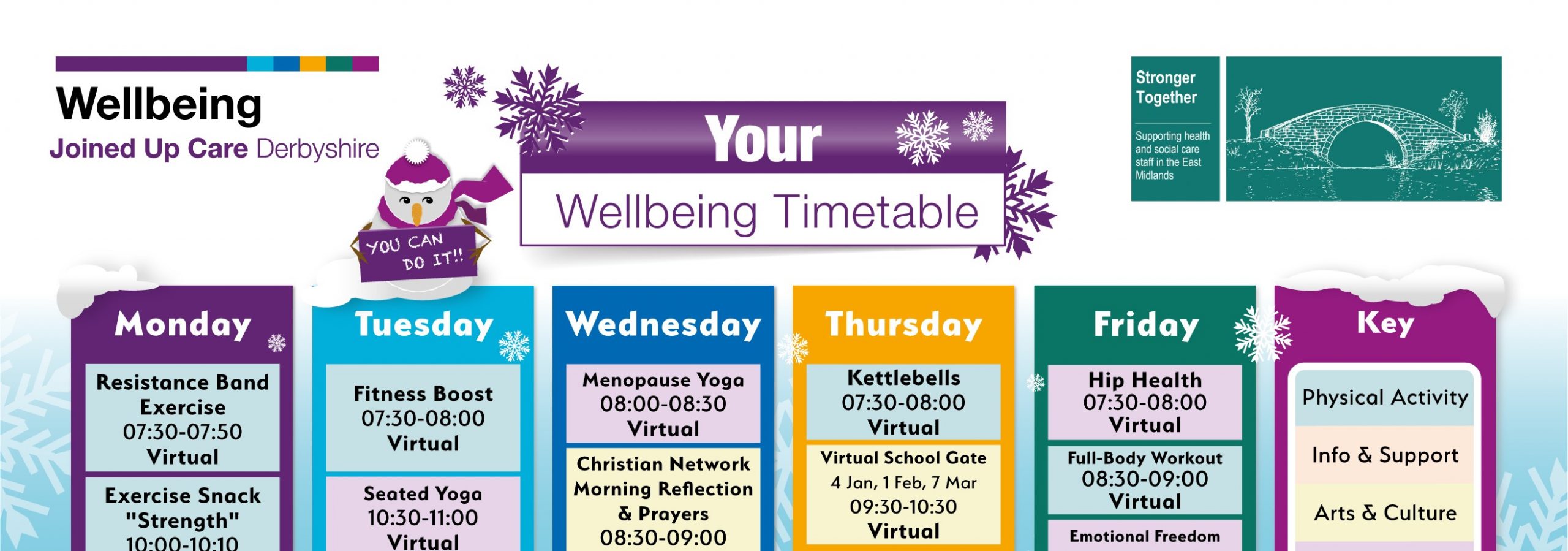 Winter Wellbeing Timetable header