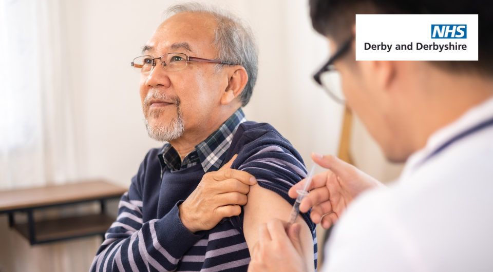 Man receiving vaccine