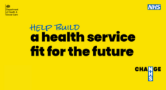 Text says: Help build a health service fit for the future