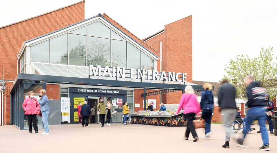 Chesterfield Royal Hospital entrance