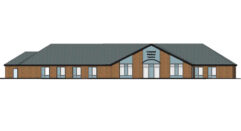 line drawing of the front elevation of Creswell Medical Centre